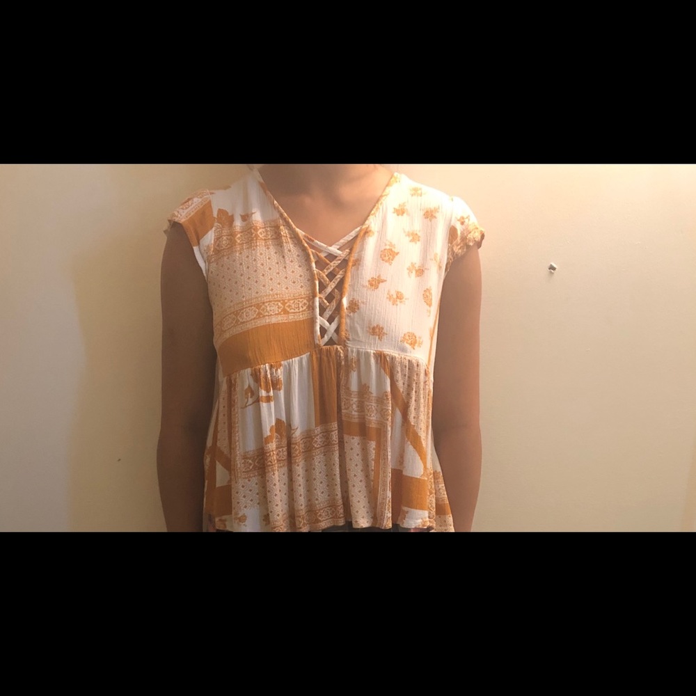 Yellow & flora shirt